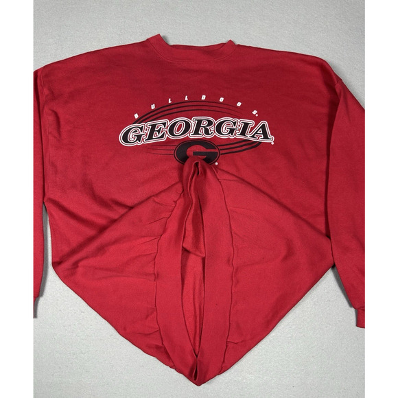 Vintage Logo 7 Red Georgia Bulldogs Sweatshirt Rare Sz 3XL Red 90s Football USA - Picture 5 of 11